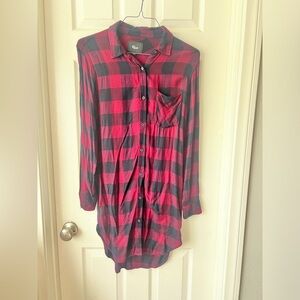 Rails maroon flannel dress size S